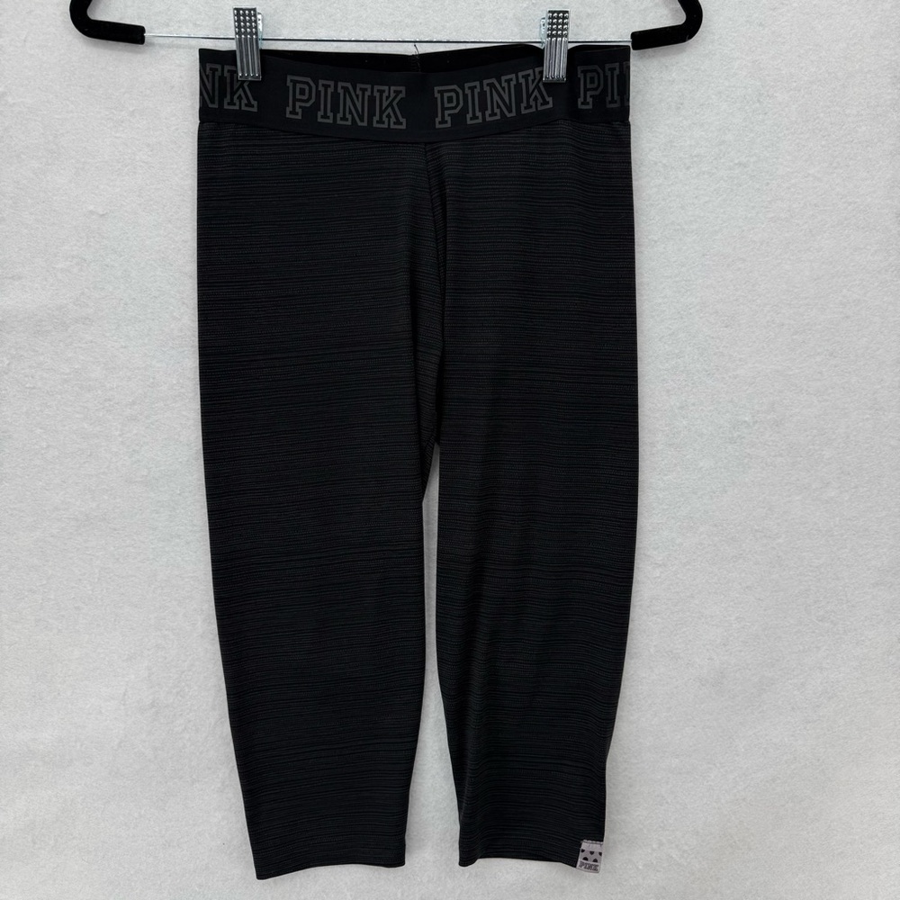 Pink Victoria Secret Ultimate S/P Black with Gray Cropped‎ Legging